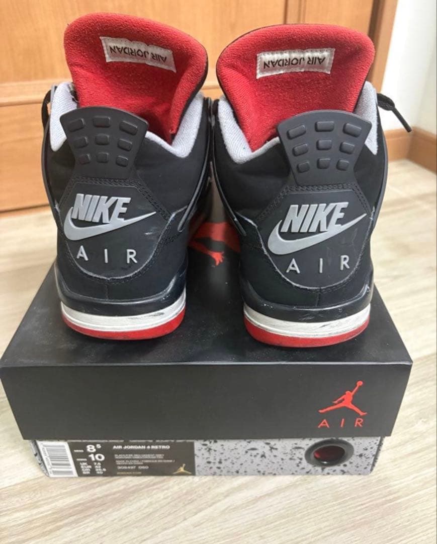 お値下げ可Nike Air Jordan 4 ブラック/グレー/レッド 8-10