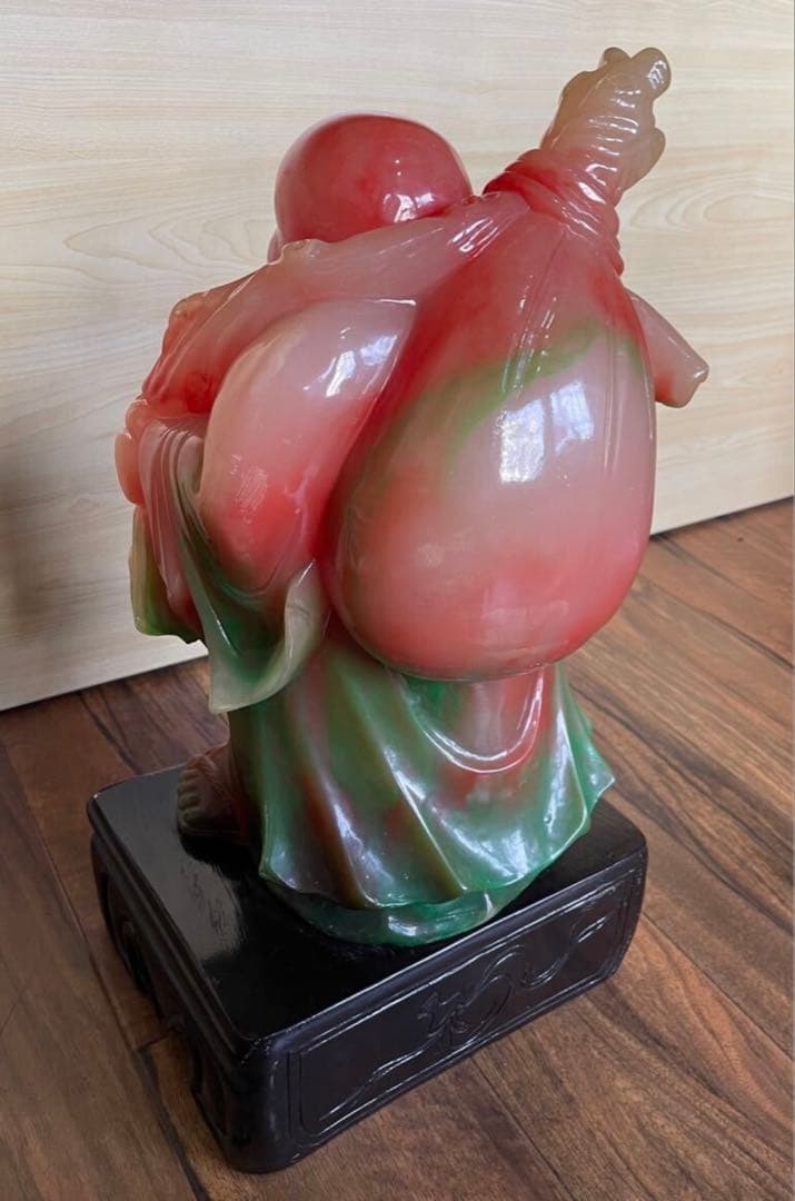 布袋様・七福神・ヒスイ(翡翠)or メノウ（瑪瑙）置物 黄金 総重量12.4kg