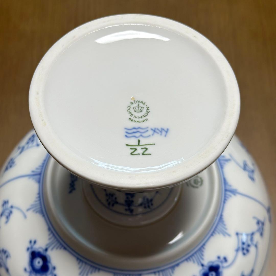 【超美品】ロイヤルコペンハーゲン ブルーフルーテッド プレーンレース コンポート