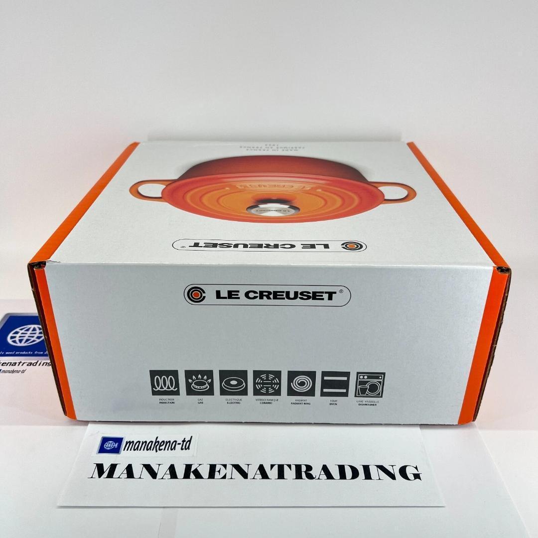 ル・クルーゼ　ココットロンド 22cm フィグ　ゴールドノブ　新品