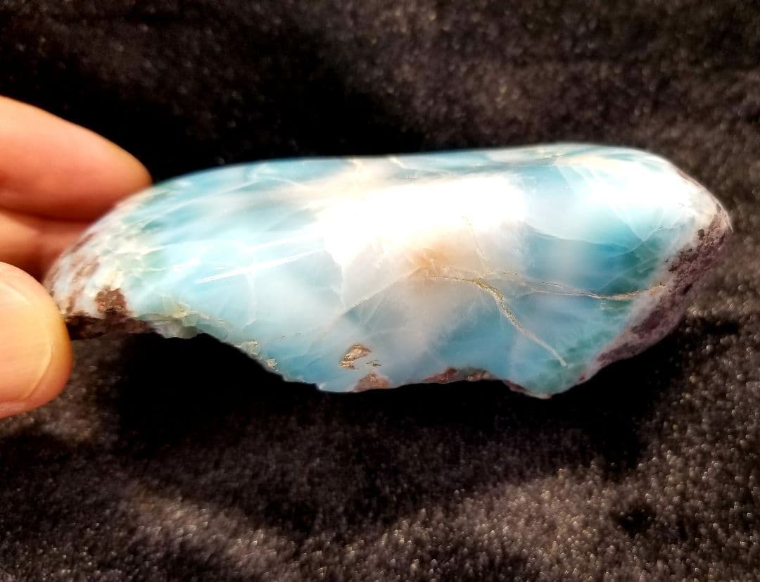 ラリマー　原石　一面研磨　①