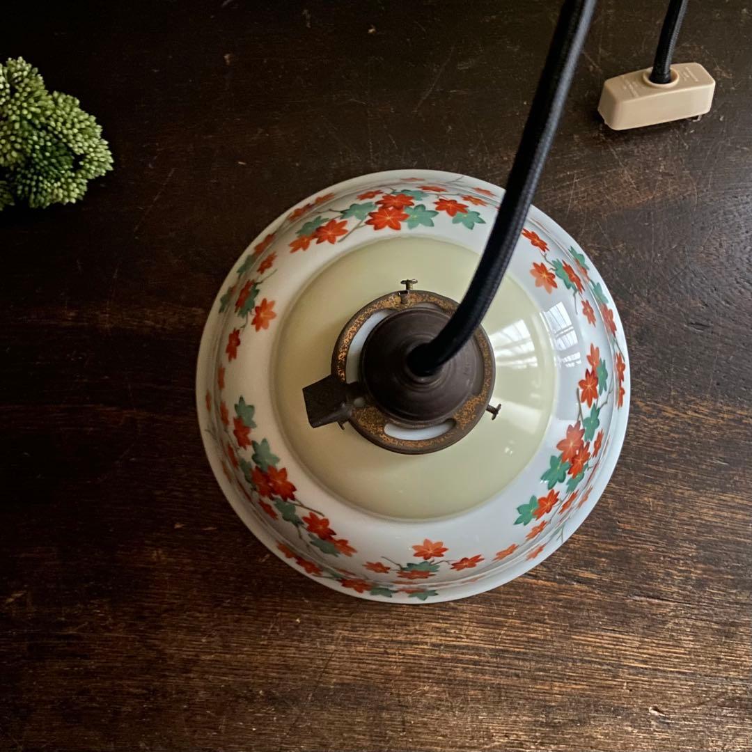 オールドノリタケ　則武　日陶　紅葉柄シェード　電笠　大正ロマン