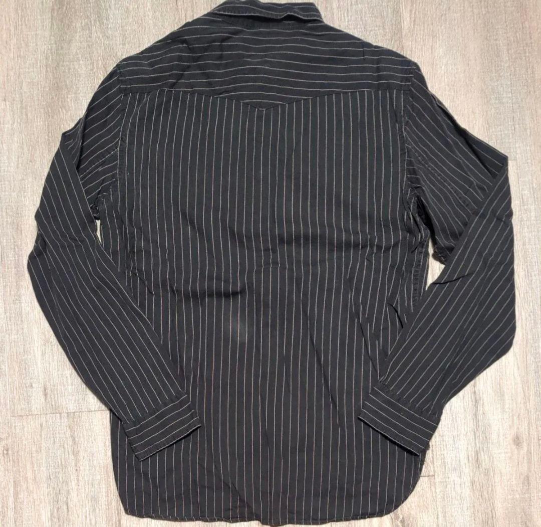 トップス RRL WABASH STRIPE BLACK INDIGO SHIRT S