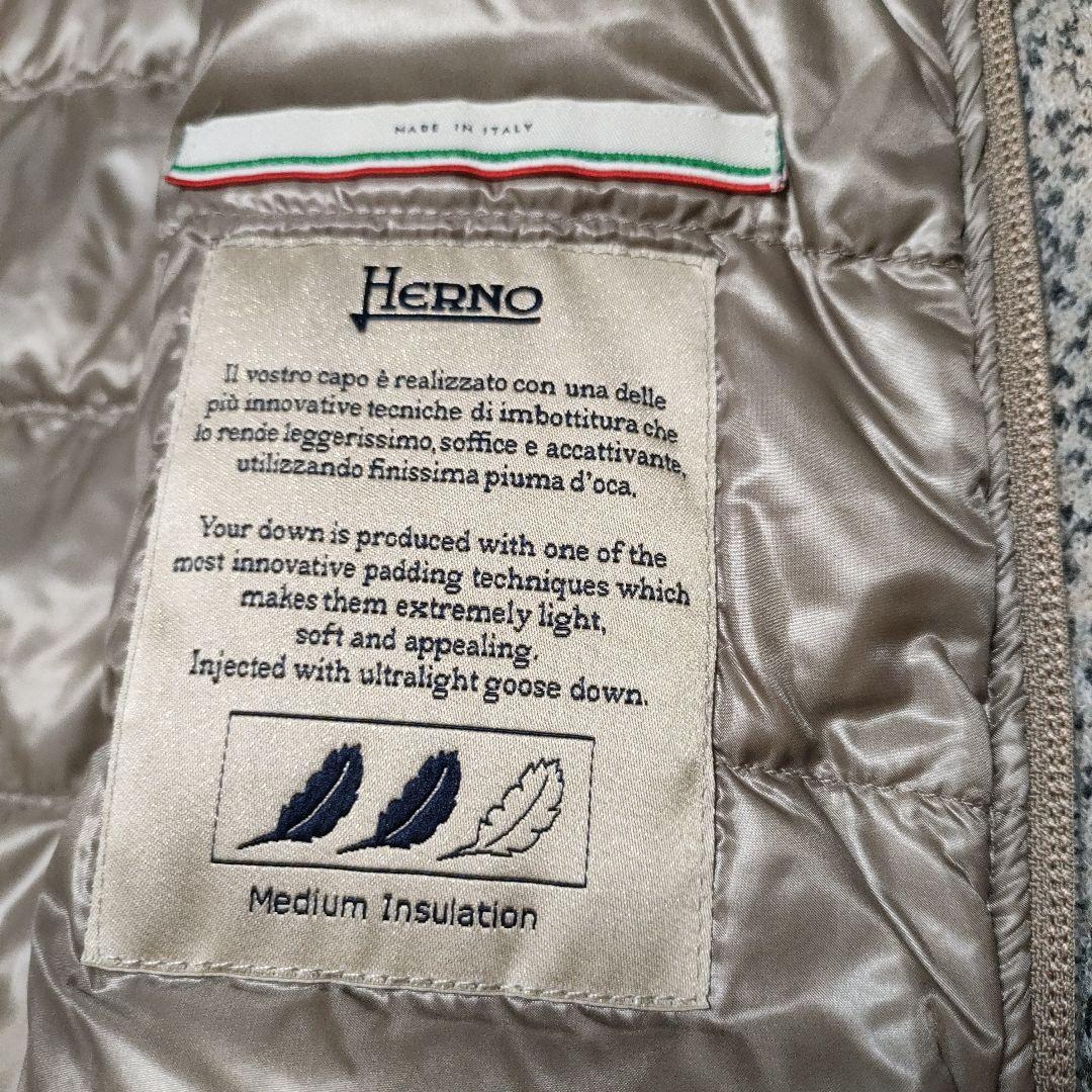 美品✨HERNO ヘルノ 素材切替 ウール　ダウンジャケット　40