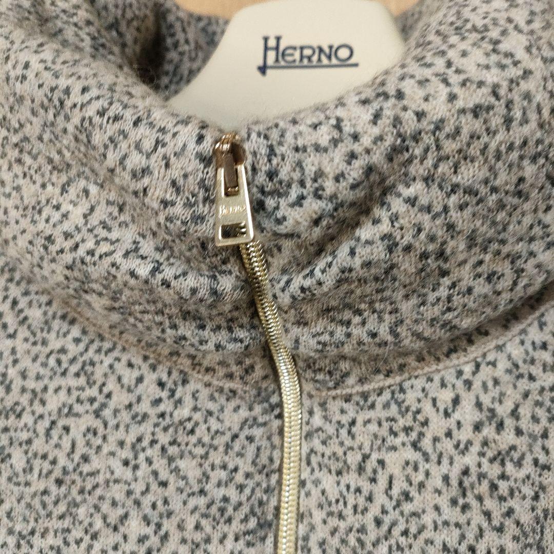 美品✨HERNO ヘルノ 素材切替 ウール　ダウンジャケット　40