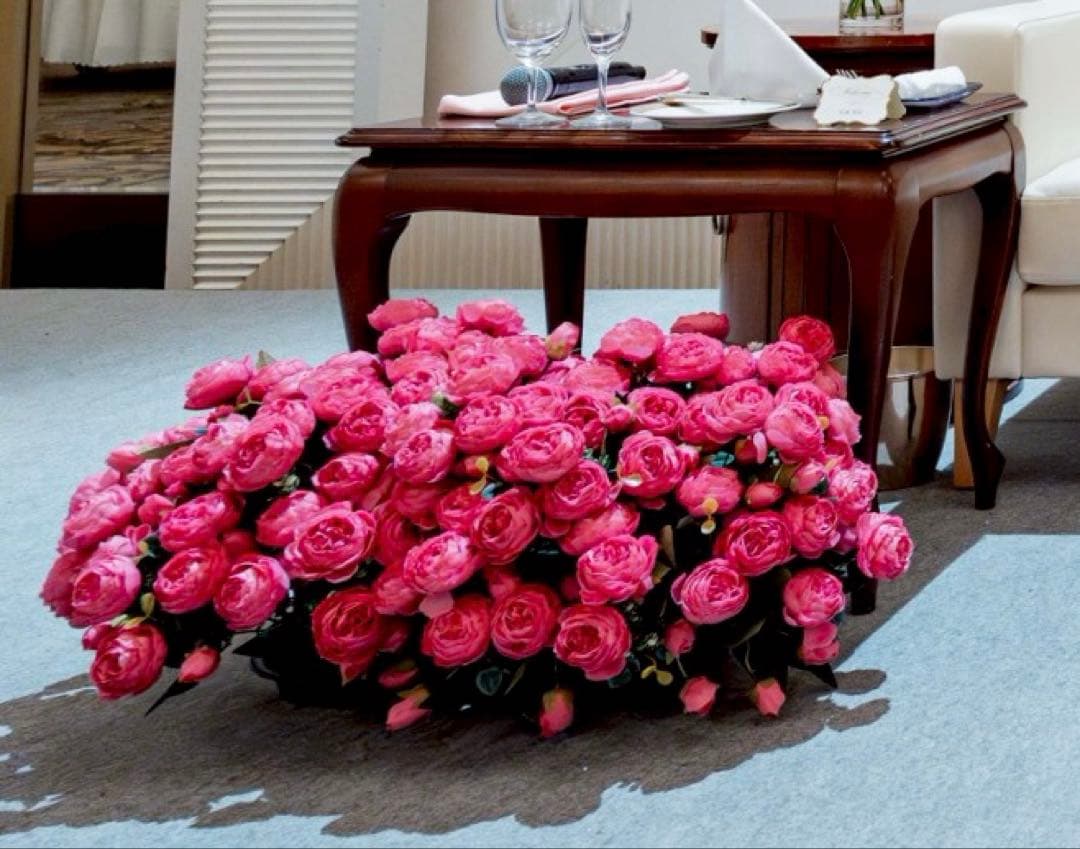 高砂 装花 造花 結婚式 挙式　ピンク　42本