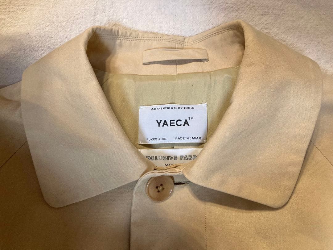 YAECA ステンカラーコート　カーキ　M