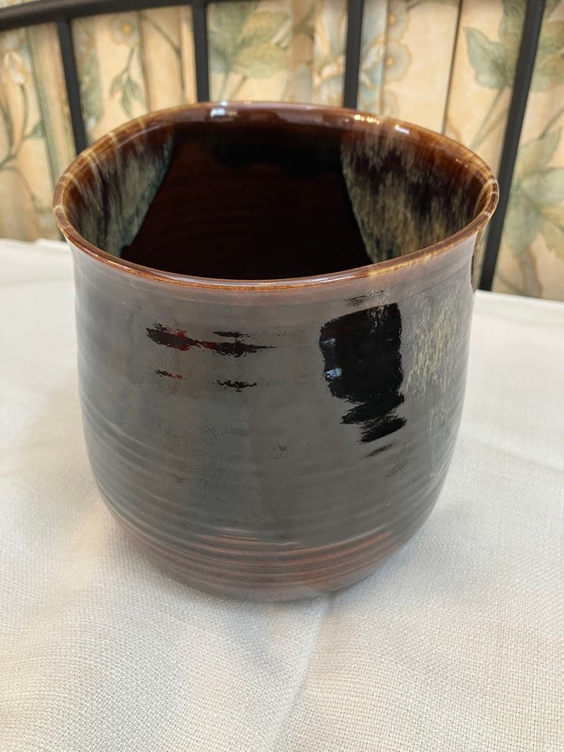 【未使用品】茶道具 一重口 水指 阿漕窯 一甫作 共箱付き