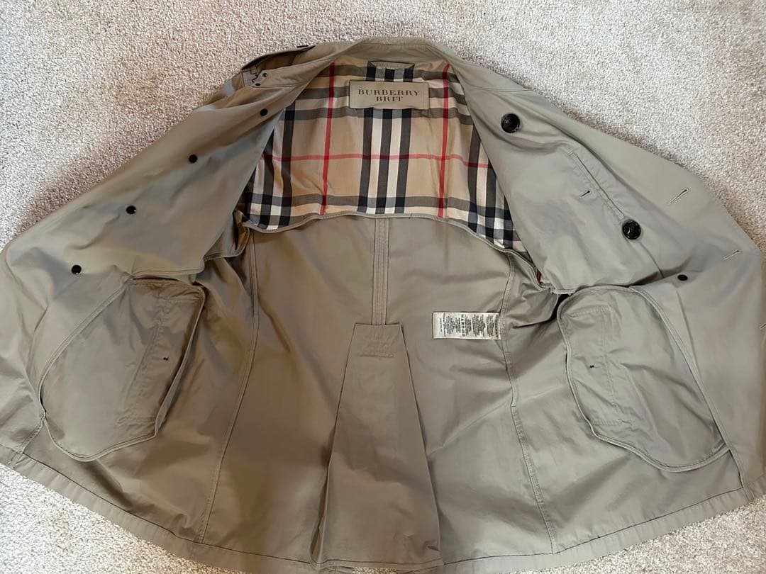 【美品】Burberry Brit ベージュ トレンチコート メンズ サイズ:L