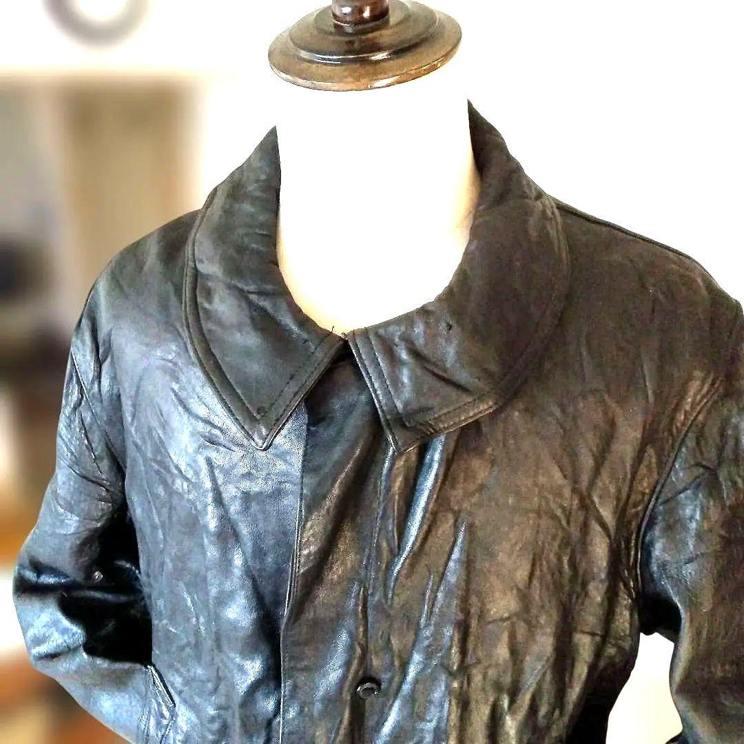 30s Vintage フランス軍 ファイヤーマン レザージャケット カーコート
