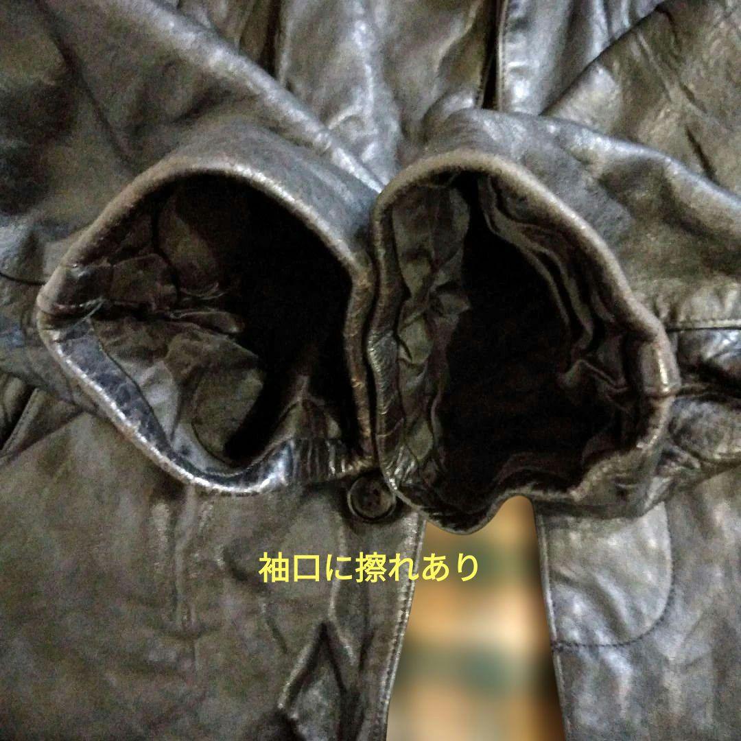 30s Vintage フランス軍 ファイヤーマン レザージャケット カーコート
