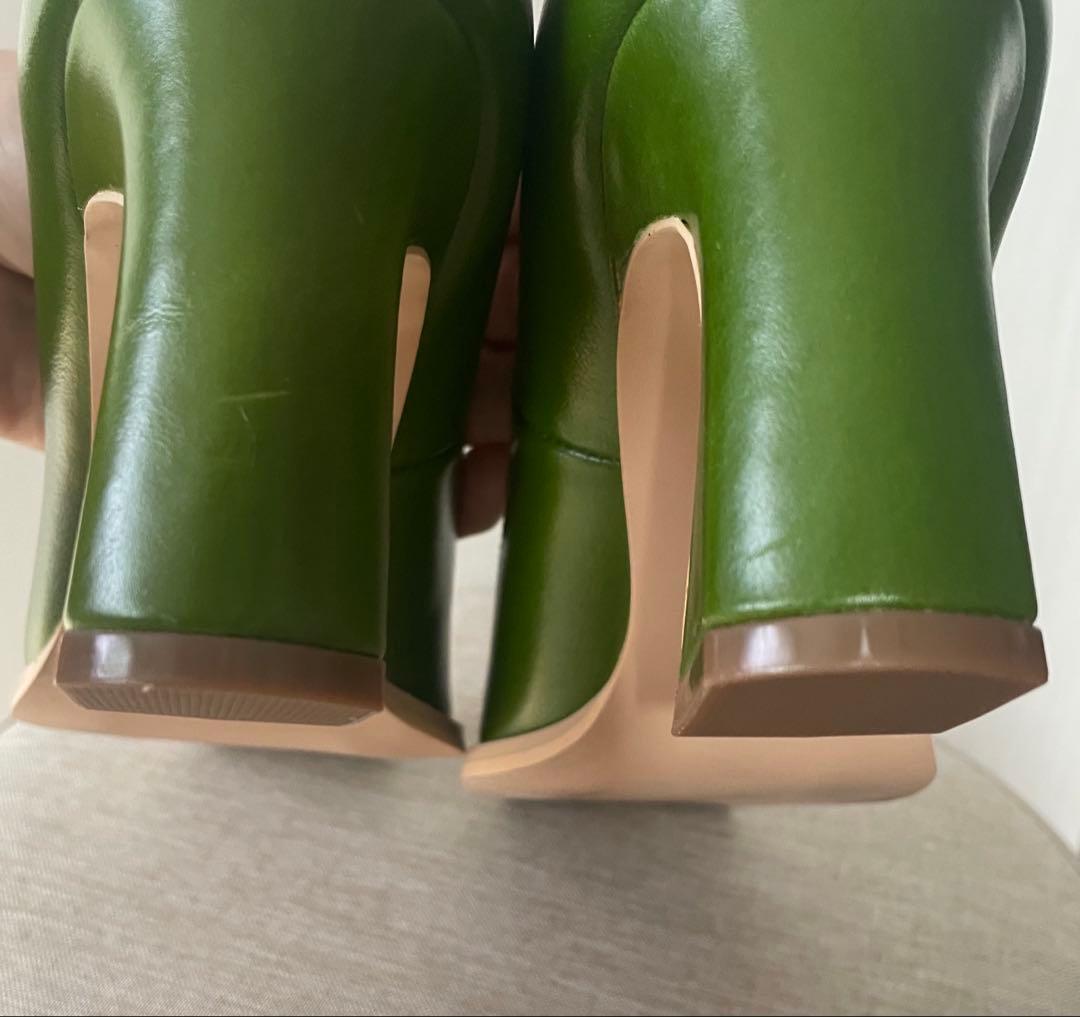 【美品Ameri vintage/WAVE TOE パンプス23cmピスタチオ