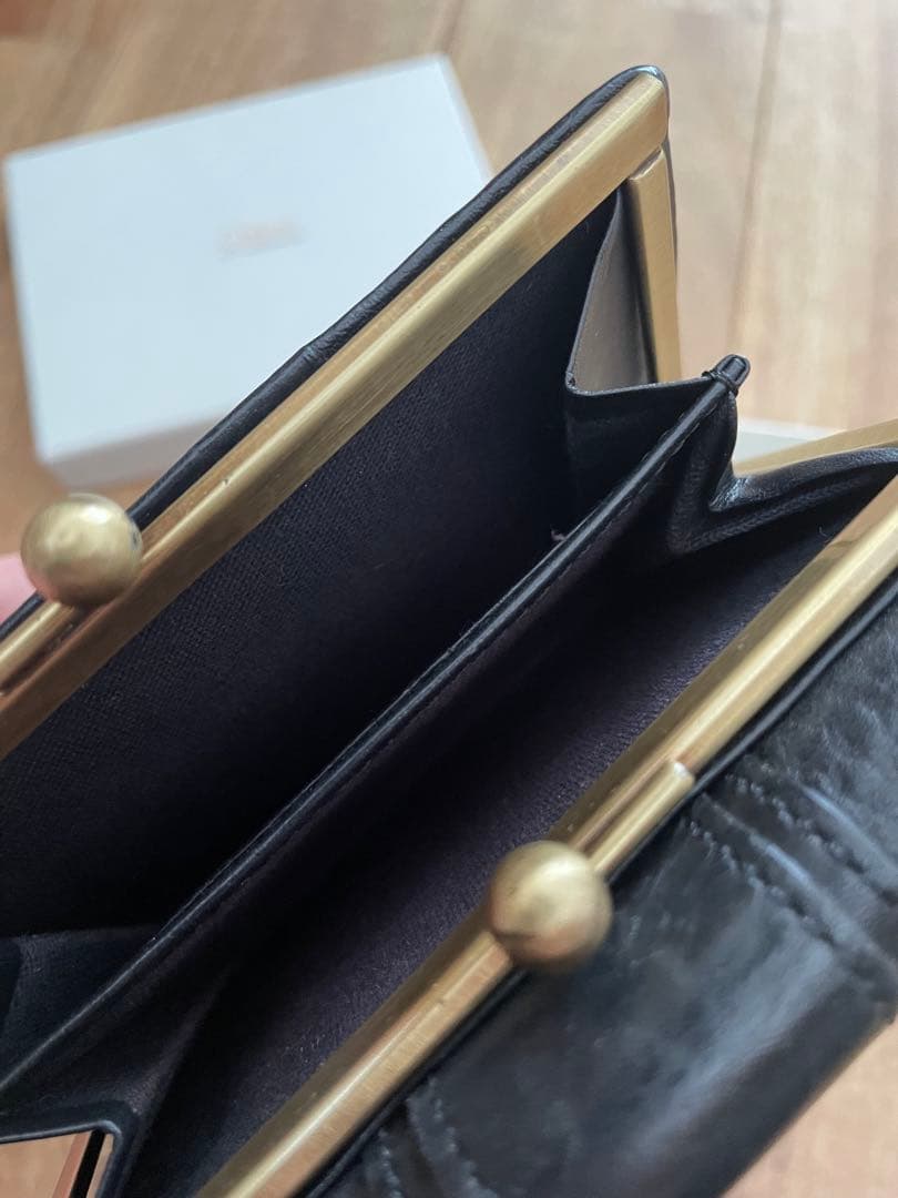 【美品】Clhoe ブラックレザーの三つ折り財布【箱付き】