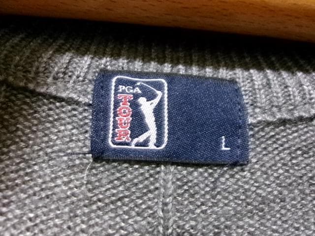 90321 PGA TOUR ハーフジップセーター　グレー　L