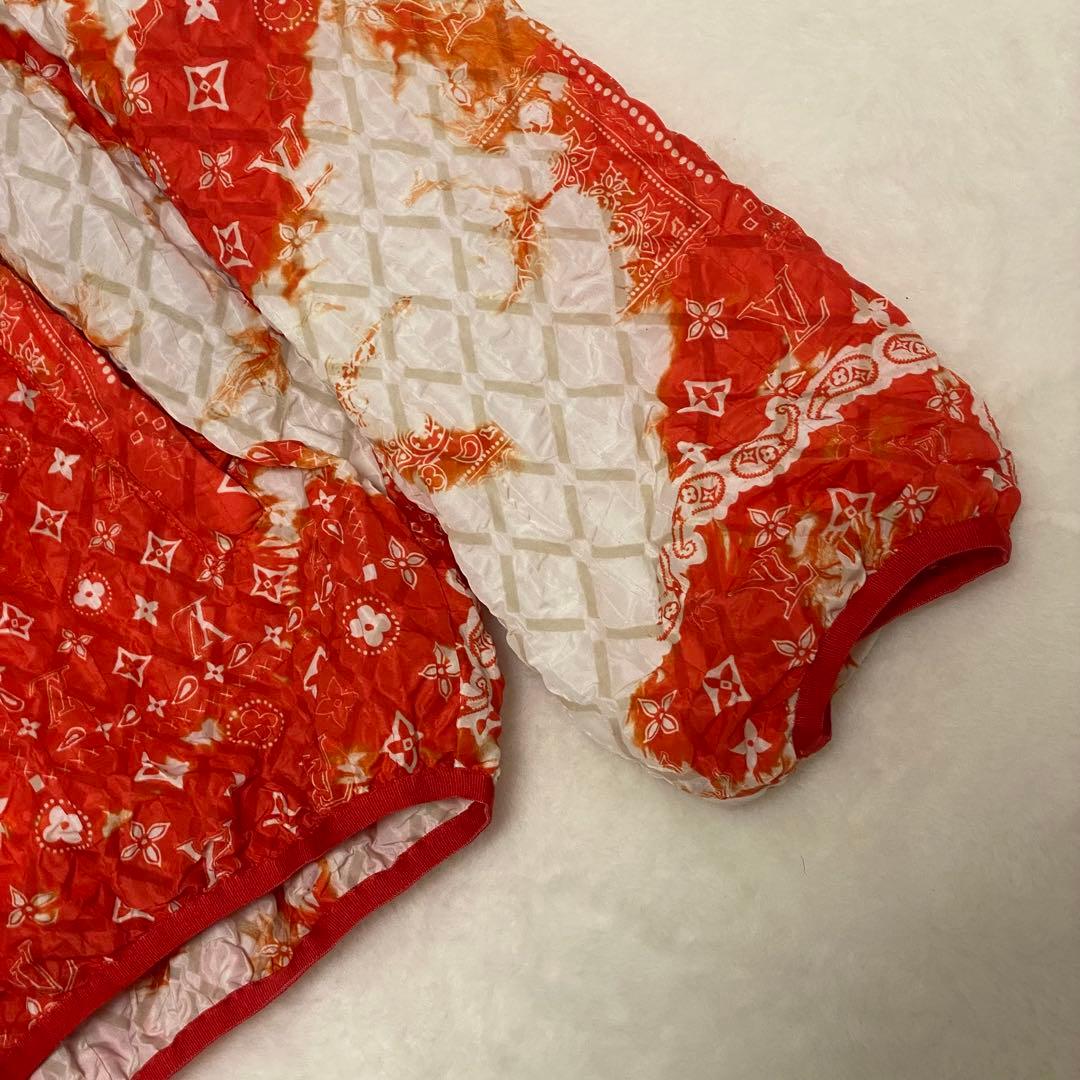 ルイヴィトン 22AW モノグラム バンダナ ブリーチ加工 タイダイ オレンジ