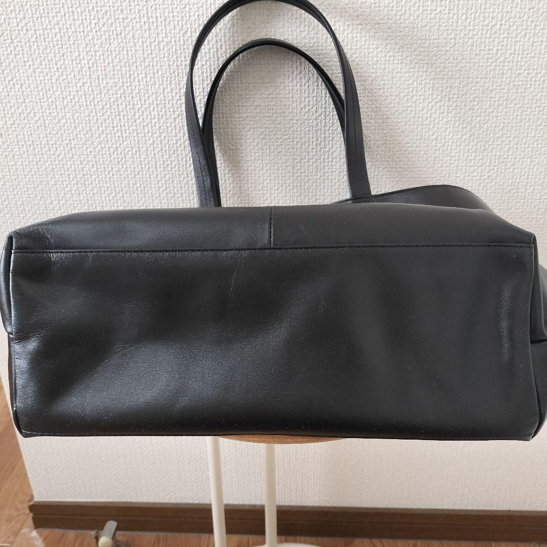 ユナイテッドアローズグリーンレーベル　レザートートバッグ　黒　ブラック　本革