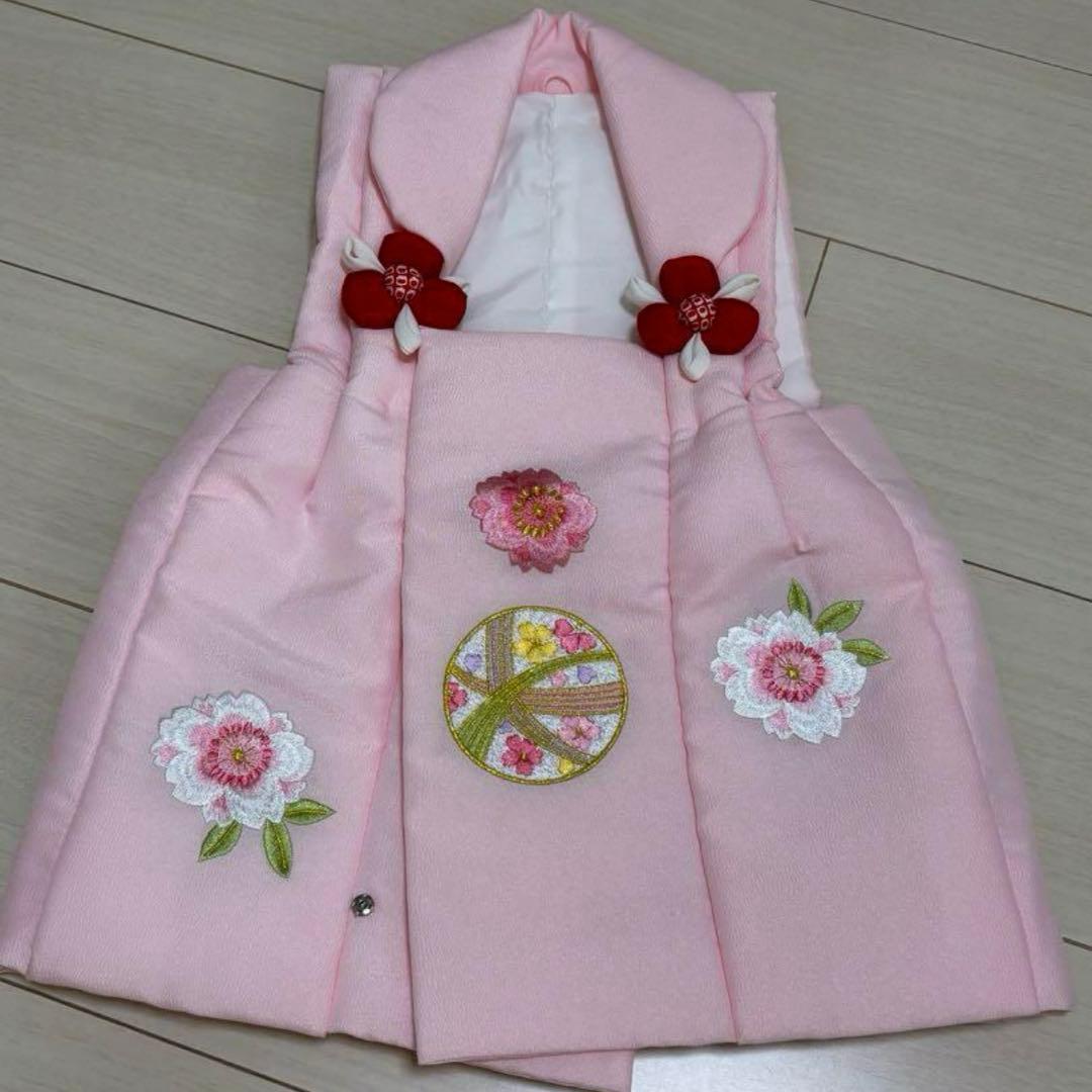 美品　七五三　着物　女の子　花柄　3歳　ピンク　 被布セット