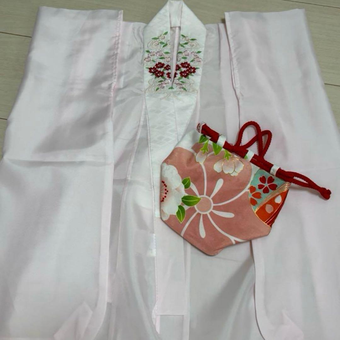 美品　七五三　着物　女の子　花柄　3歳　ピンク　 被布セット