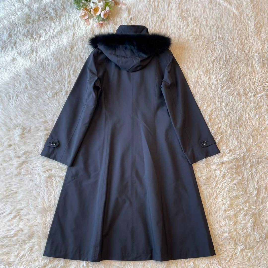 極美品 M'S GRACY ファー付き ジップアップ コート ブラック 40