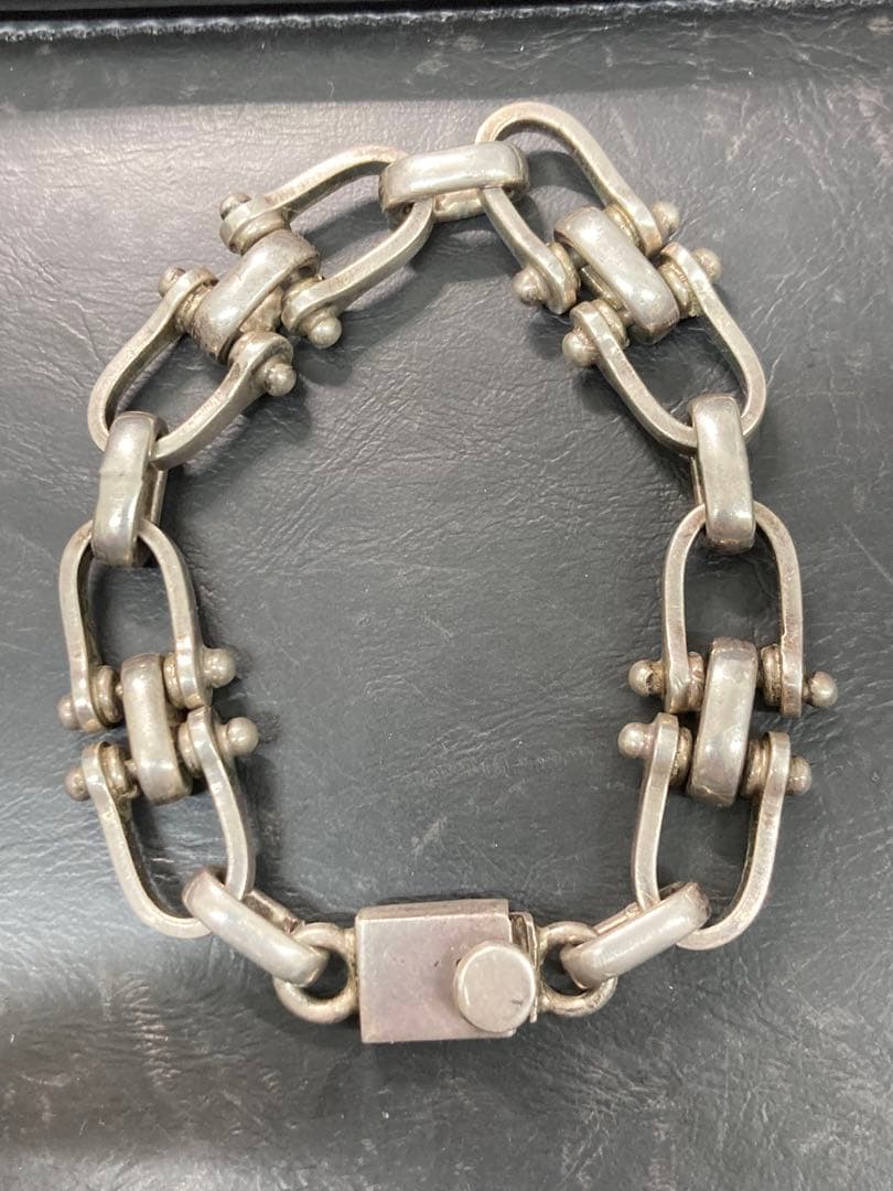 【メキシカンジュエリー】シルバー925チェーンブレスレット　フェザートップ