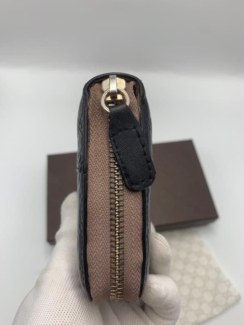 グッチ　GUCCI 財布　長財布　シマレザー　ラウンドファスナー