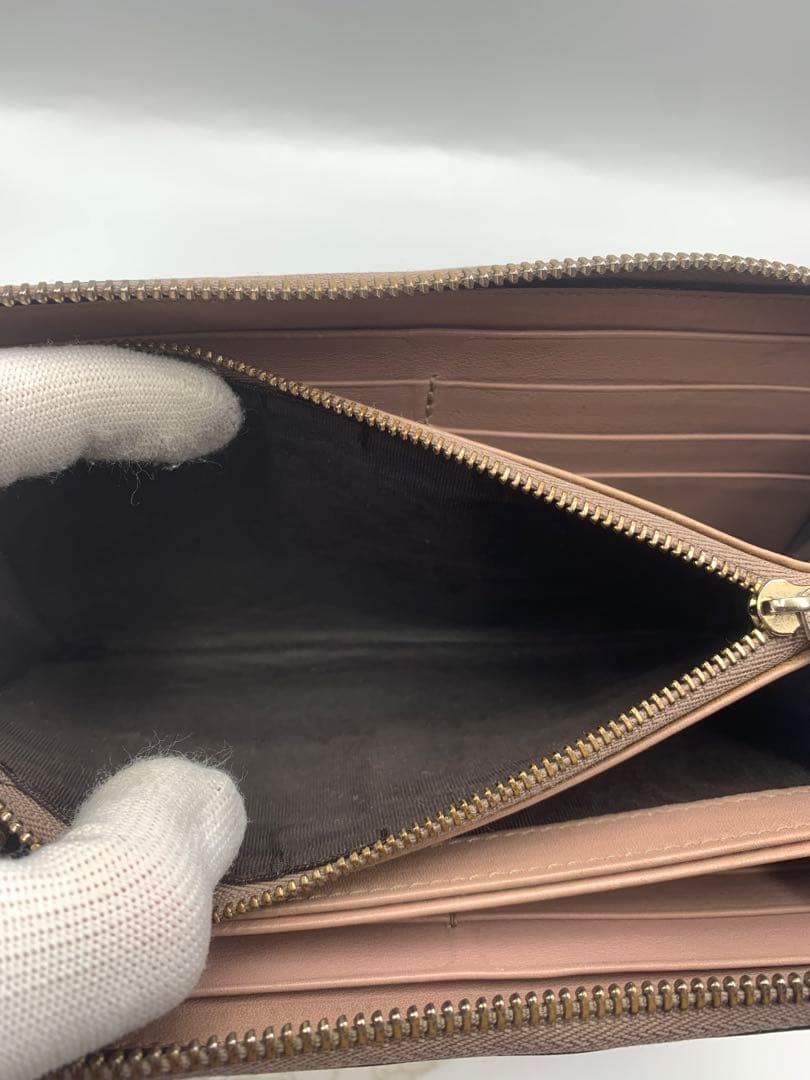 グッチ　GUCCI 財布　長財布　シマレザー　ラウンドファスナー