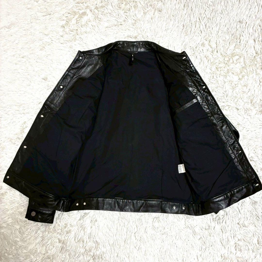 L相当⭐️glamb トラッカージャケット　カウレザー　光沢感　ブラック　3