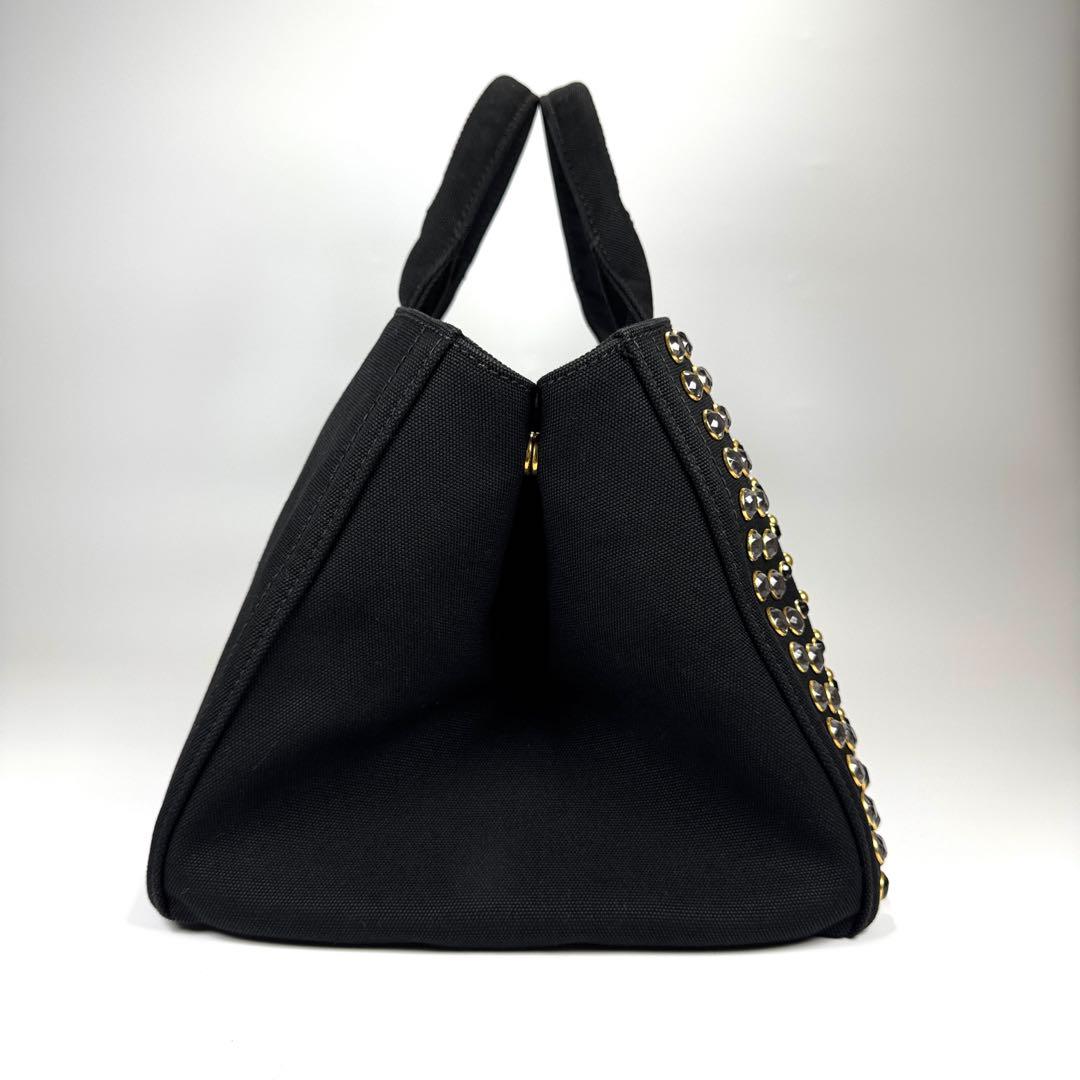 極美品✨ PRADA カナパ 2way ショルダー付 スタッズ ビジュー