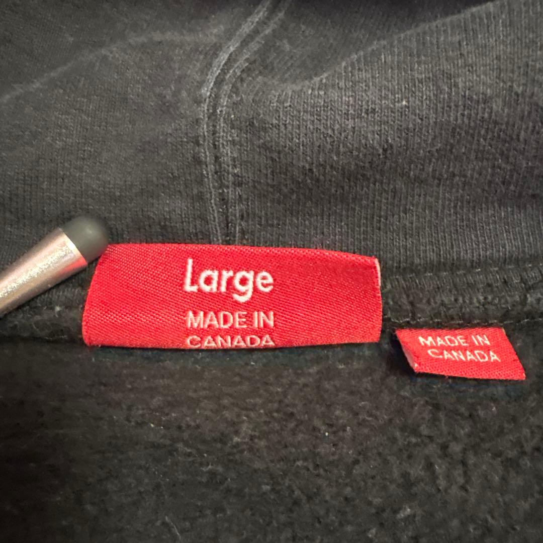 Supreme ブラック ジップアップパーカー