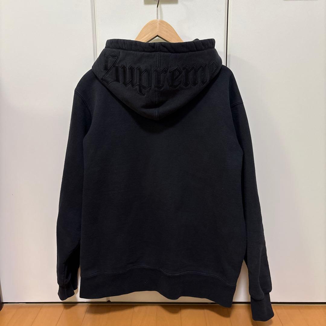 Supreme ブラック ジップアップパーカー