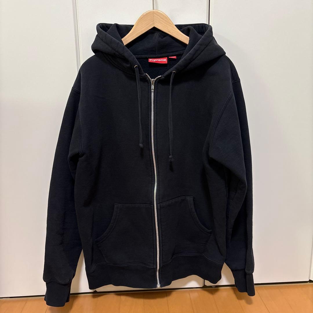 Supreme ブラック ジップアップパーカー
