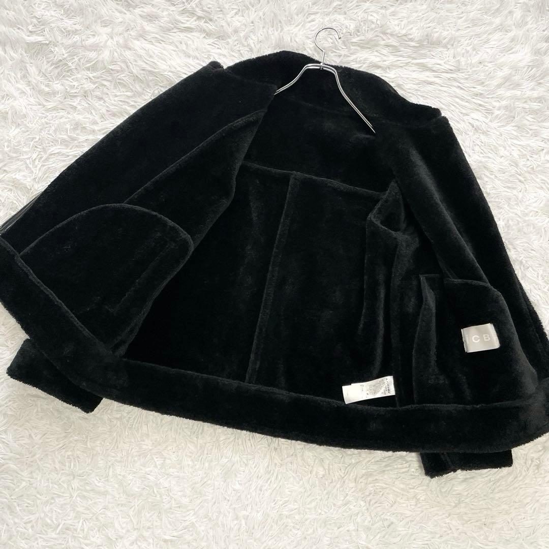 極美品✨大きいサイズ6✨ICB ボアレザージャケット フェイクレザー ブラック