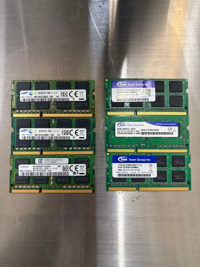 し*ん様 SAMSUNG他 メモリ 8GB DDR3 20枚 合計160GB