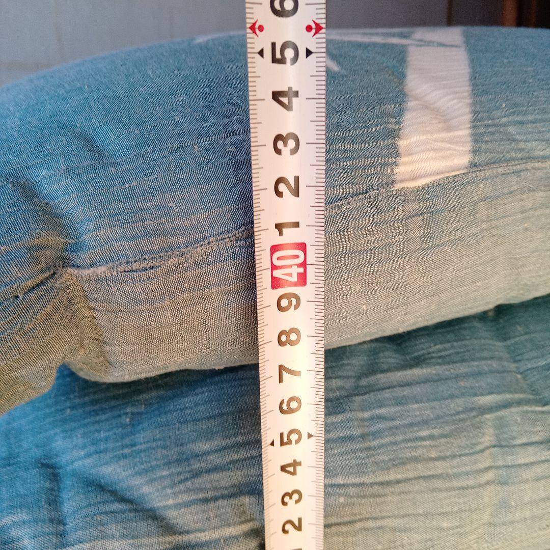 高級座布団　5枚　竹模様 薄青色　大きめふかふか座布団　クッション　5枚組