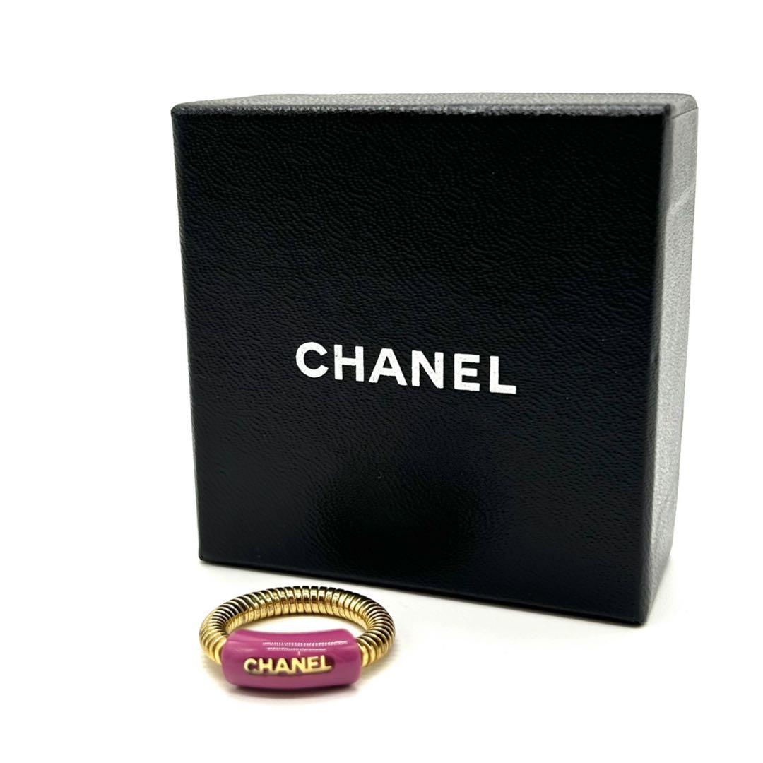 CHANEL シャネル　リング　スプリング　ロゴ　指輪　01P　12号　ピンク