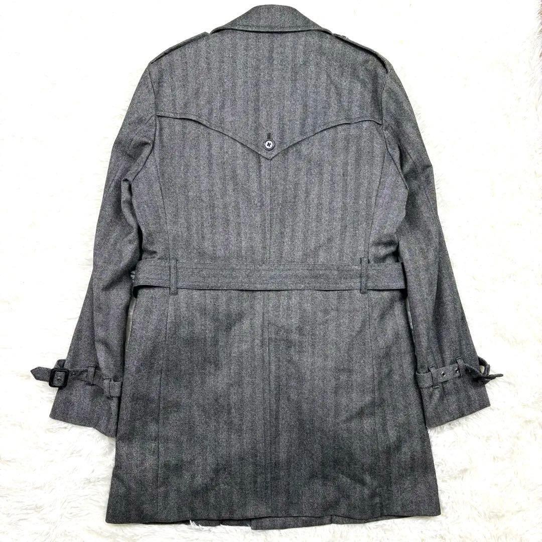 美品　タケオキクチ ライナー　ヘリンボーン トレンチコート 2way カシミヤ