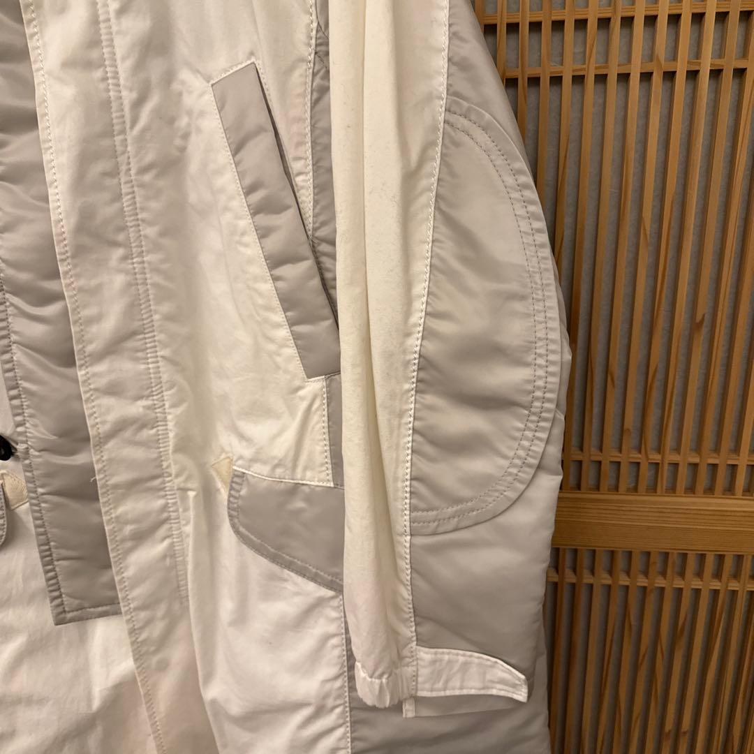 sacai メンズ　ホワイト・グレー ステンカラーコート