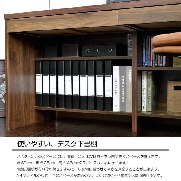 【新品送料無料】パソコンデスク ウォールナットブラウン 145cm幅 3点セット