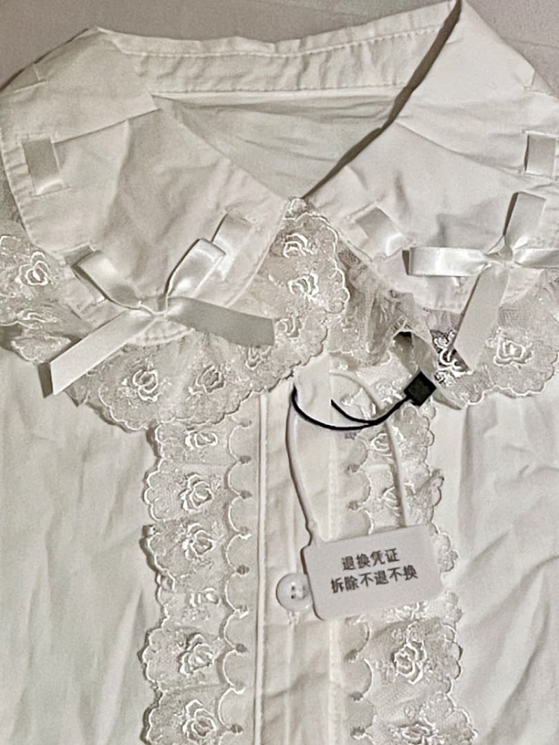 付け袖ブラウス 半袖/長袖 ホワイトM 新品 華ロリ　ロリータ