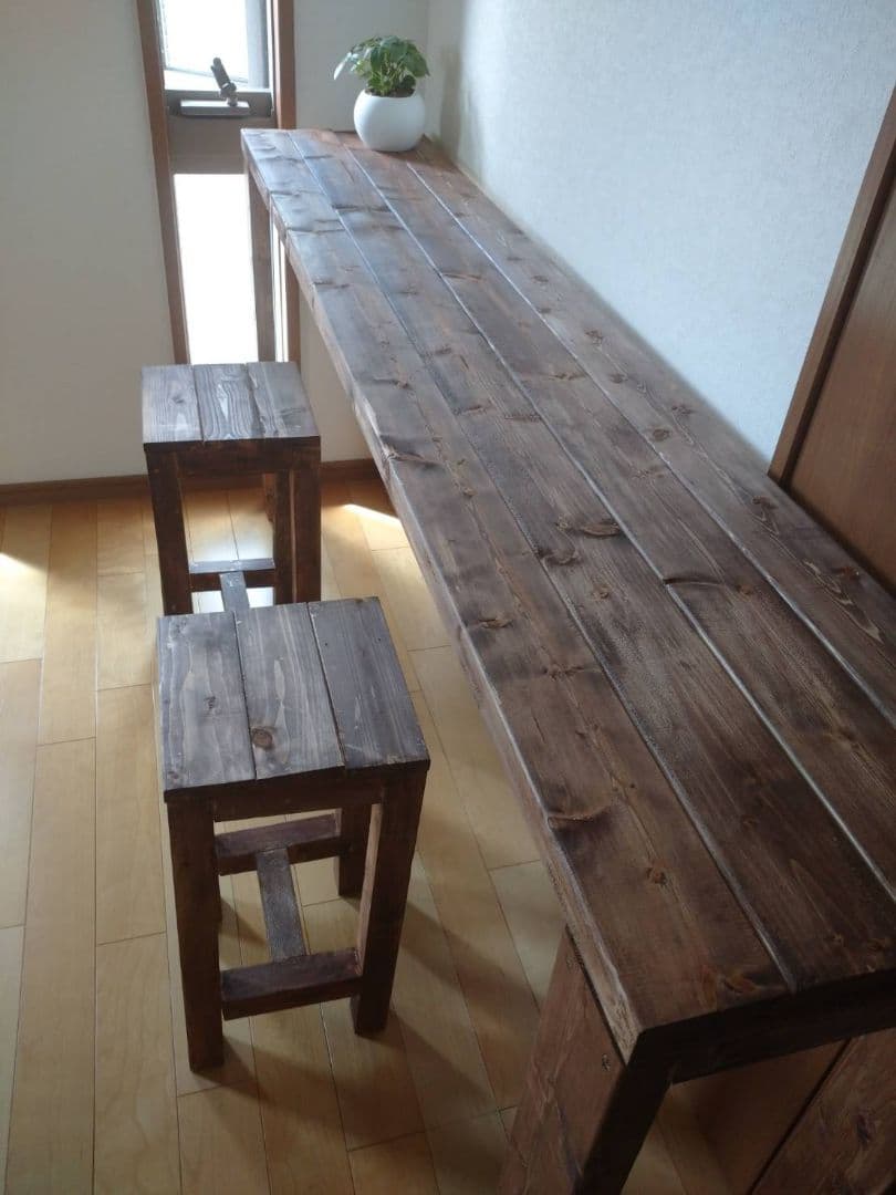 カウンターテーブル　ダイニングテーブル　180 アンティーク　木材
