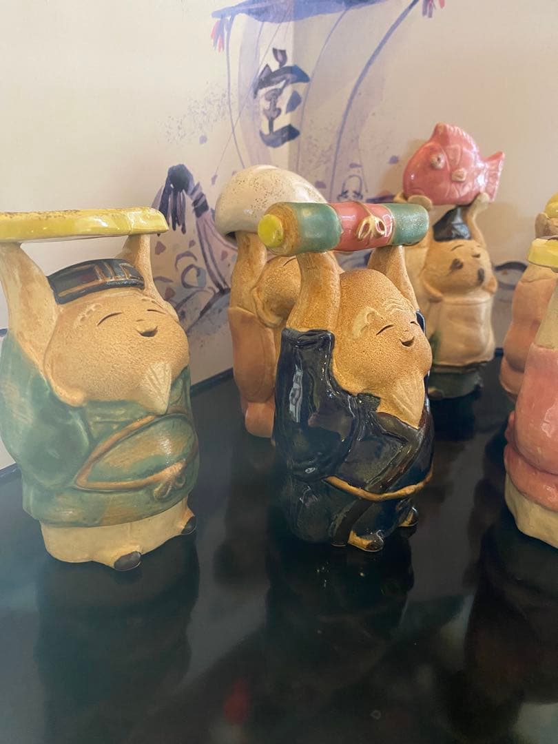 たち吉 陶器　七福神 縁起かつぎ 置物　フルセット　 激レア　定価5万円以上