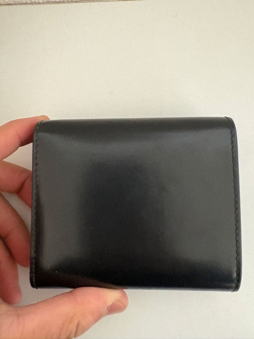 ナナCELINE ブラックレザー 三つ折り財布