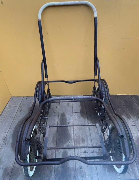 荷車 台車 乳母車 昭和レトロ 鉄製 サビ 引き取り大歓迎