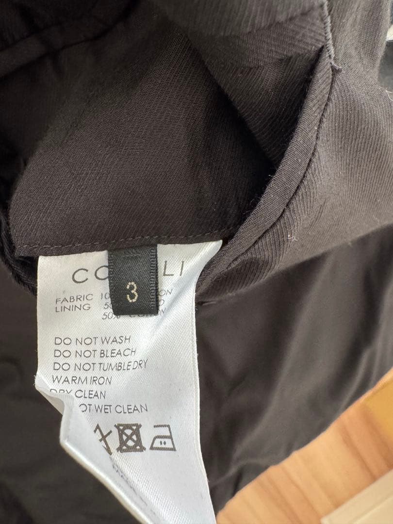 23SS コモリ　comoli サイズ3 タイロッケンコート　ブラック