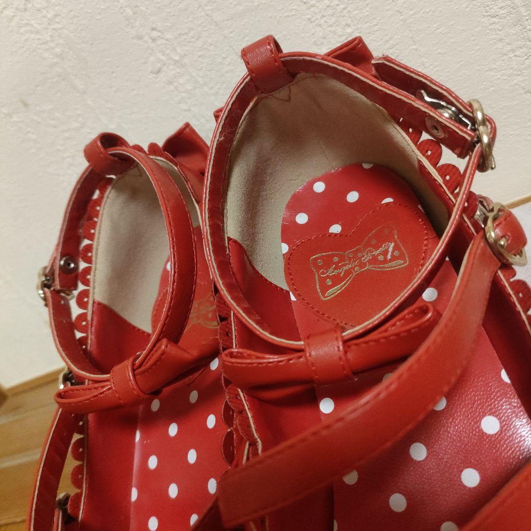 Angelic Pretty 宝石リボンシューズ 赤 サイズM