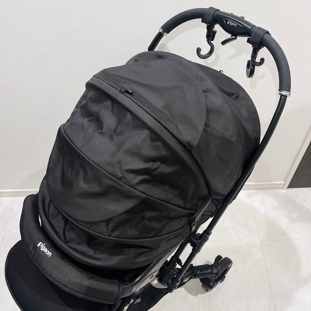 ピジョン Suuuto SB2 ベビーカー 両対面式 オールブラック 極美品