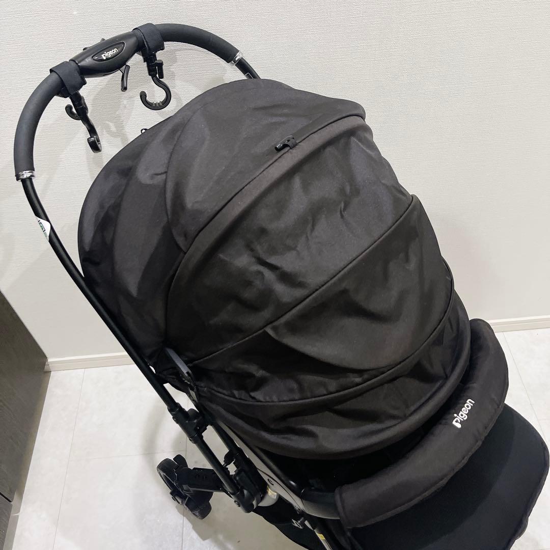ピジョン Suuuto SB2 ベビーカー 両対面式 オールブラック 極美品