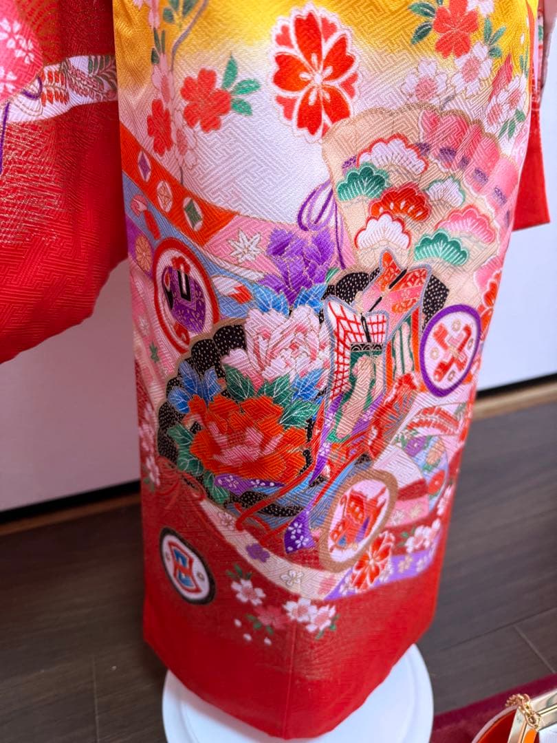 七五三 7歳　女児　お着物フルセット　黄色系