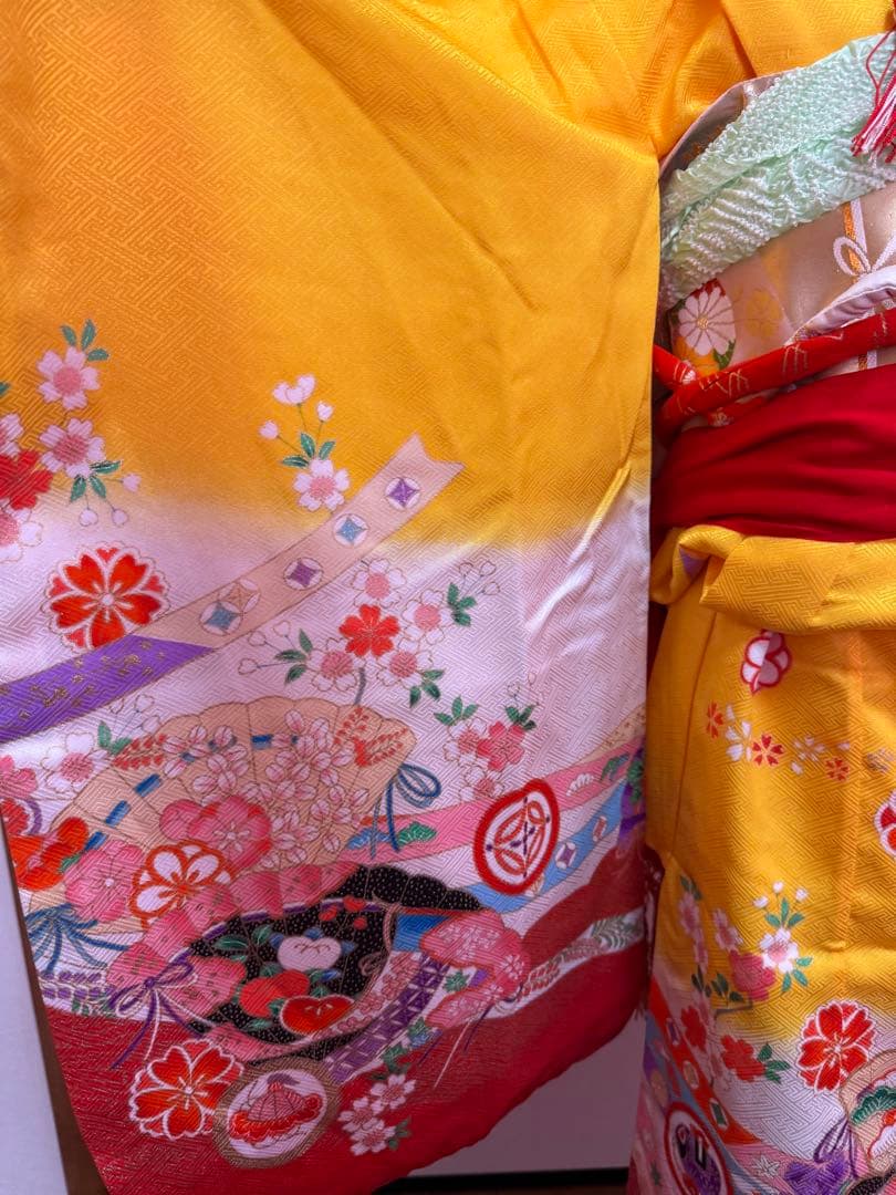 七五三 7歳　女児　お着物フルセット　黄色系