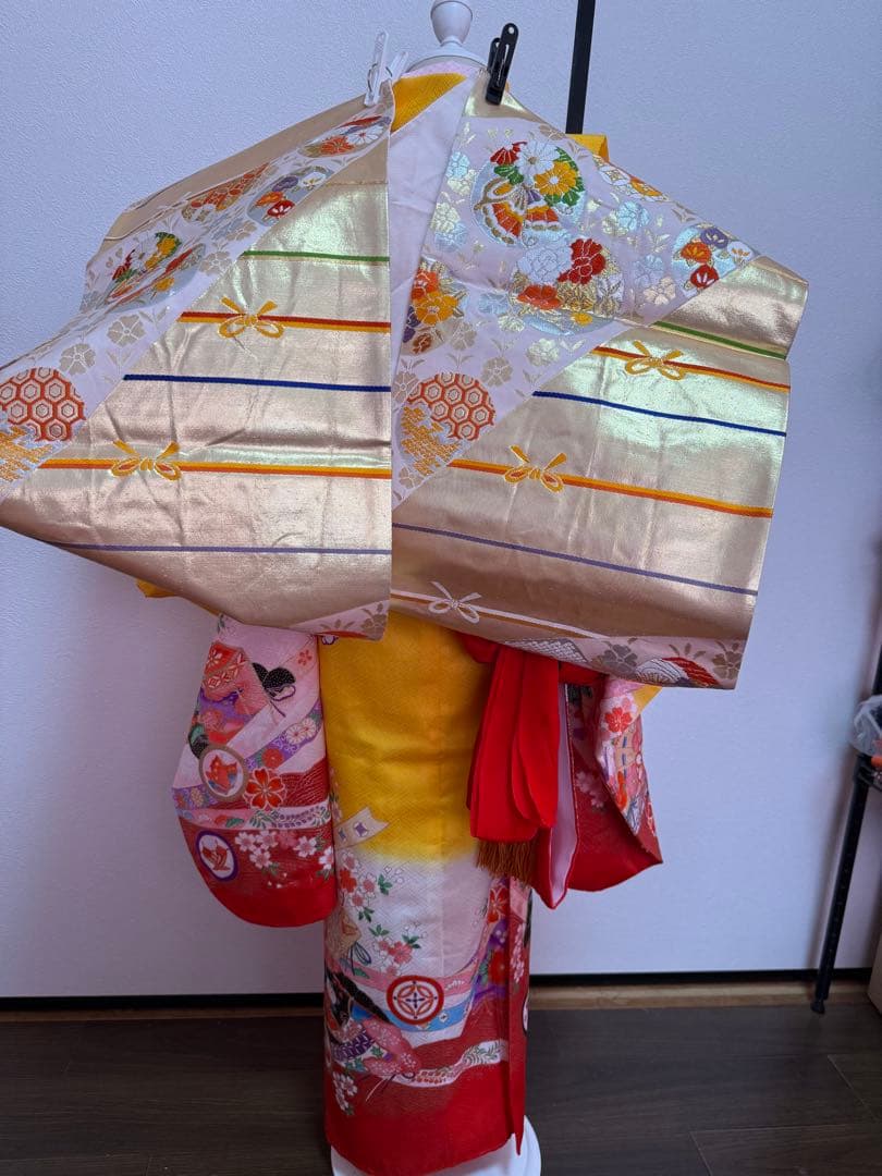 七五三 7歳　女児　お着物フルセット　黄色系